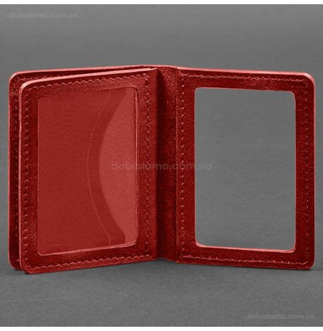 Шкіряна обкладинка для прав або id-паспорта 2.0 (червона)