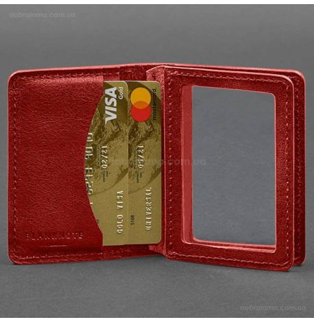 Шкіряна обкладинка для прав або id-паспорта 2.0 (червона)