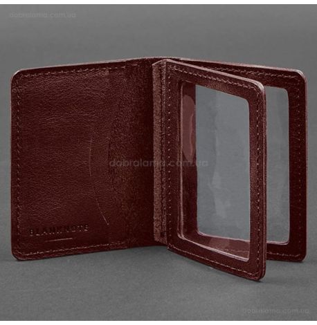 Шкіряна обкладинка для прав або id-паспорта 2.0 (бордова)