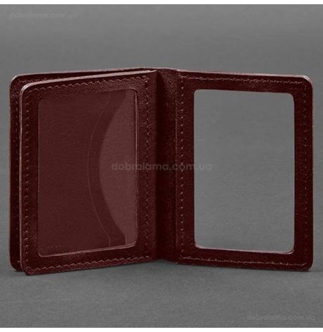 Шкіряна обкладинка для прав або id-паспорта 2.0 (бордова)