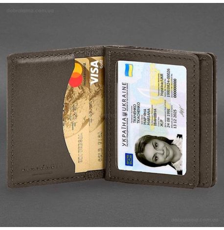 Шкіряна обкладинка для прав, id-паспорта та карток 2.1 (темно-бежева)