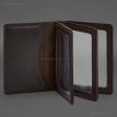 Кожаная обложка для прав, id-паспорта и карточек 2.1 (темно-коричневая)