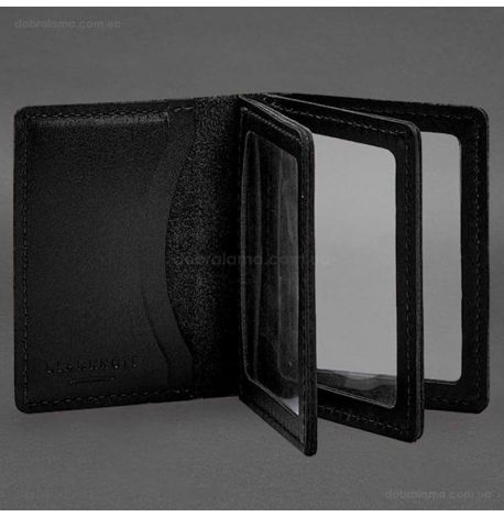 Шкіряна обкладинка для прав, id-паспорта та карток 2.1 (чорна)