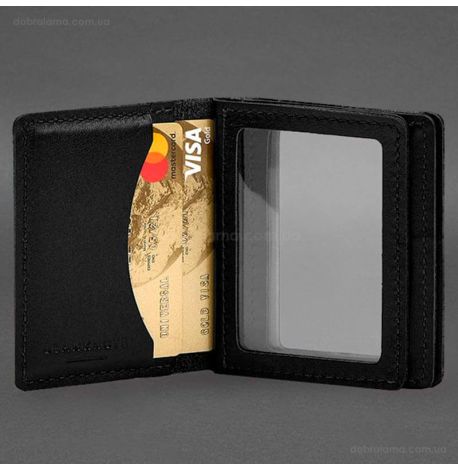 Шкіряна обкладинка для прав, id-паспорта та карток 2.1 (чорна)