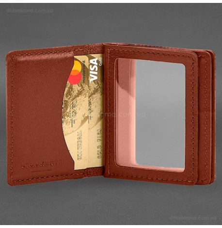 Шкіряна обкладинка для прав, id-паспорта та карток 2.1 (світло-коричнева)