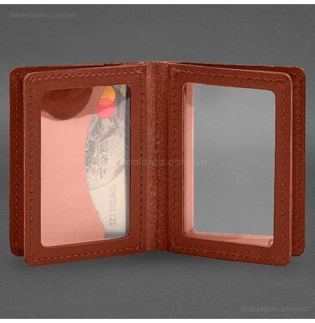 Шкіряна обкладинка для прав, id-паспорта та карток 2.1 (світло-коричнева)