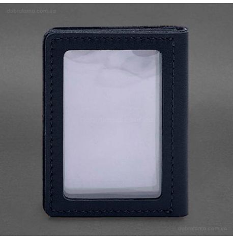 Шкіряна обкладинка для прав, id-паспорта та карток 2.1 (темно-синя)