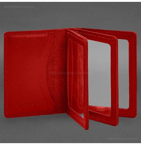 Шкіряна обкладинка для прав, id-паспорта та карток 2.1 (червона)