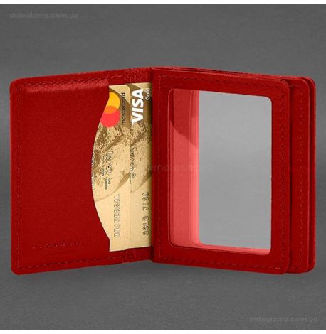 Шкіряна обкладинка для прав, id-паспорта та карток 2.1 (червона)