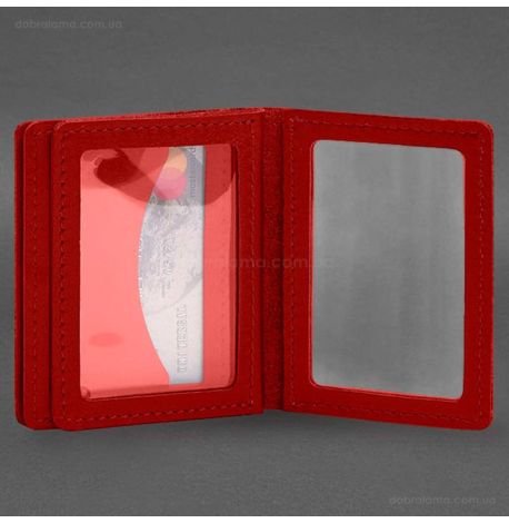 Шкіряна обкладинка для прав, id-паспорта та карток 2.1 (червона)