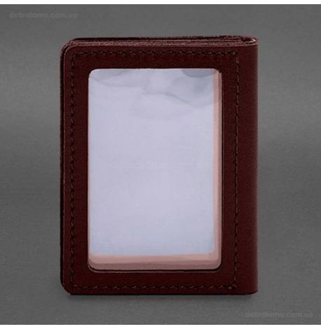 Кожаная обложка для прав, id-паспорта и карточек 2.1 (бордовая)