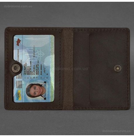 Шкіряна обкладинка для прав або id-паспорта 2.2 (темно-коричнева)