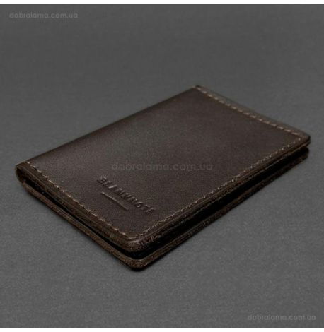 Шкіряна обкладинка для прав або id-паспорта 2.2 (темно-коричнева)