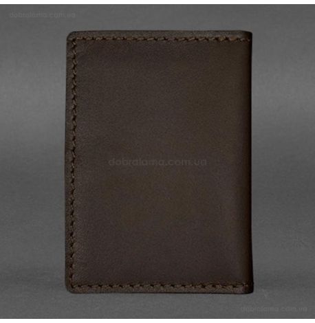 Шкіряна обкладинка для прав або id-паспорта 2.2 (темно-коричнева)