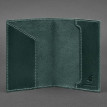 Шкіряна обкладинка для паспорта з гербом України (зелена)