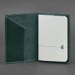 Шкіряна обкладинка для паспорта з гербом України (зелена)