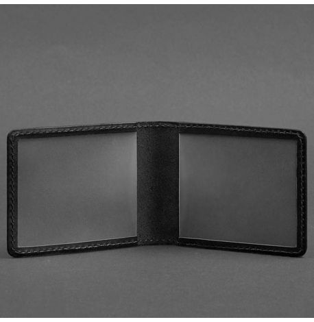 Кожаная обложка для удостоверения с гербом Украины (черная) кожа Krast