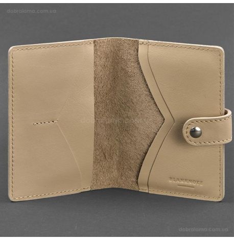 Обкладинка для паспорта зі шкіри 3.0 (світло-бежева)