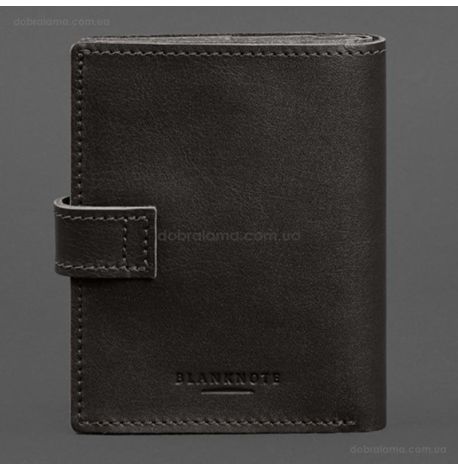 Шкіряна обкладинка-портмоне для паспорта з гербом України 25.1 (темно-коричнева)