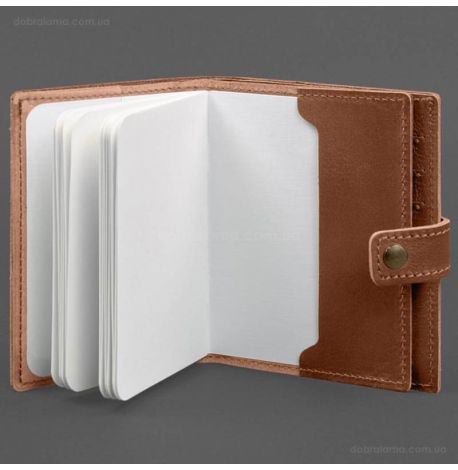 Шкіряна обкладинка-портмоне для паспорта з гербом України 25.1 (світло-коричнева)