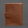 Шкіряна обкладинка-портмоне для паспорта з гербом України 25.1 (світло-коричнева)