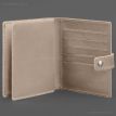 Шкіряна обкладинка-портмоне для паспорта з гербом України 25.1 (світло-бежева)