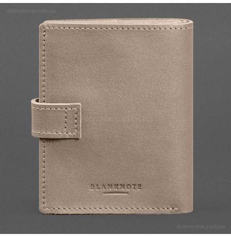 Шкіряна обкладинка-портмоне для паспорта з гербом України 25.1 (світло-бежева)