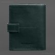 Кожаная обложка-портмоне для паспорта с гербом Украины 25.1 (зеленая)