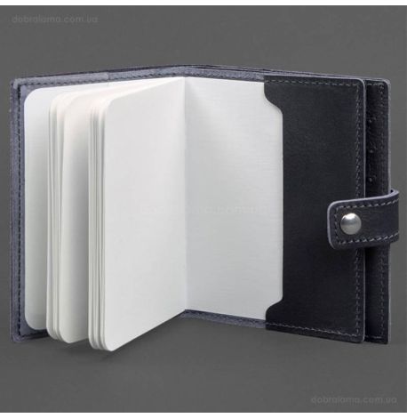 Кожаная обложка-портмоне для паспорта с гербом Украины 25.1 (темно-синяя)