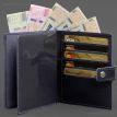 Кожаная обложка-портмоне для паспорта с гербом Украины 25.1 (темно-синяя)