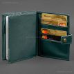 Шкіряна обкладинка-портмоне для паспорта з гербом України 25.0 (зелена)