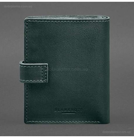 Шкіряна обкладинка-портмоне для паспорта з гербом України 25.0 (зелена)