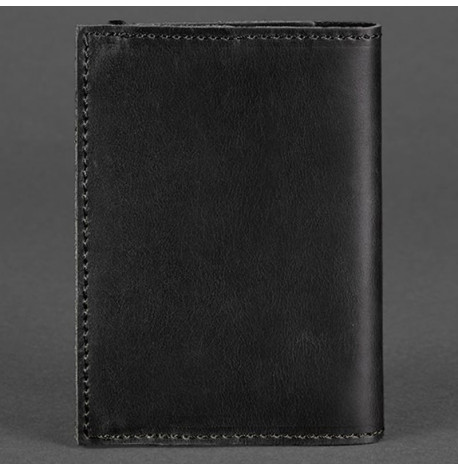 Обложка для паспорта из кожи 1.0 (черная) кожа crazy horse