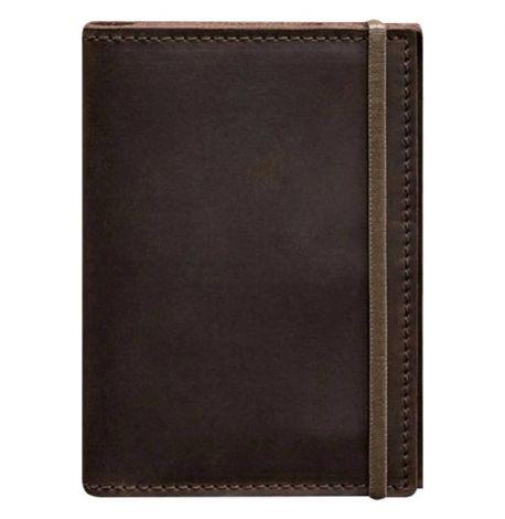 Обложка для паспорта из кожи 2.0 (темно-коричневая) кожа Crazy Horse