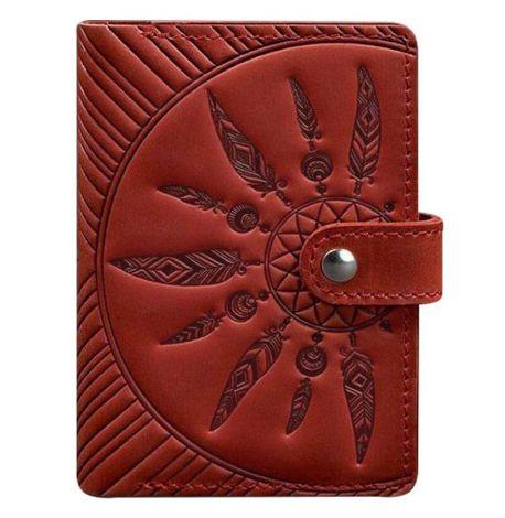 Обложка для паспорта из кожи 3.0 Инди (коралловая)