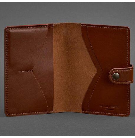 Обкладинка для паспорта зі шкіри 3.0 (світло-коричнева)