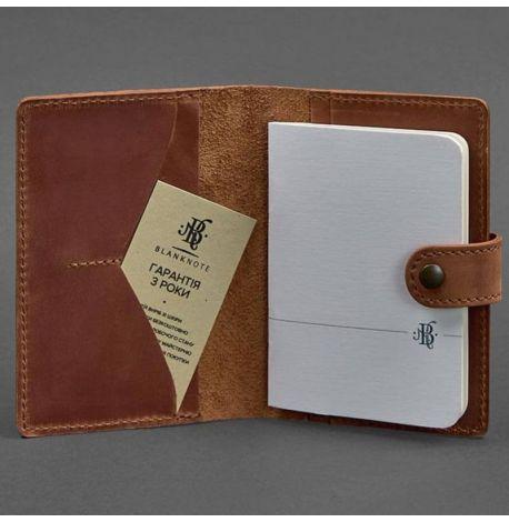 Обложка для паспорта из кожи 3.0 Инди (светло-коричневая)