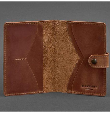 Обложка для паспорта из кожи 3.0 Инди (светло-коричневая)