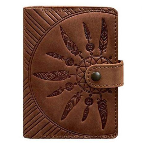 Обложка для паспорта из кожи 3.0 Инди (светло-коричневая)