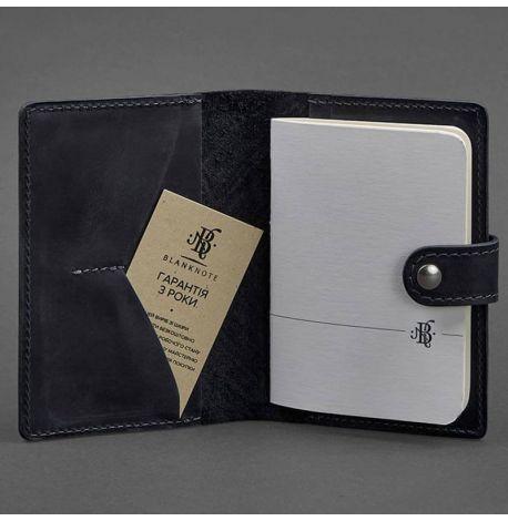 Обкладинка для паспорта зі шкіри 3.0 Інді (темно-синя)