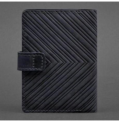 Обкладинка для паспорта зі шкіри 3.0 Інді (темно-синя)