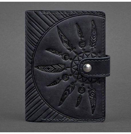 Обкладинка для паспорта зі шкіри 3.0 Інді (темно-синя)