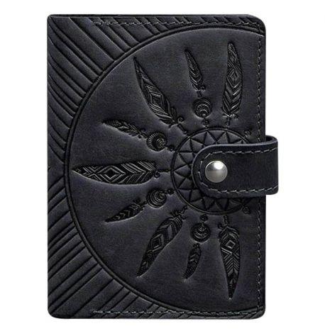 Обкладинка для паспорта зі шкіри 3.0 Інді (темно-синя)