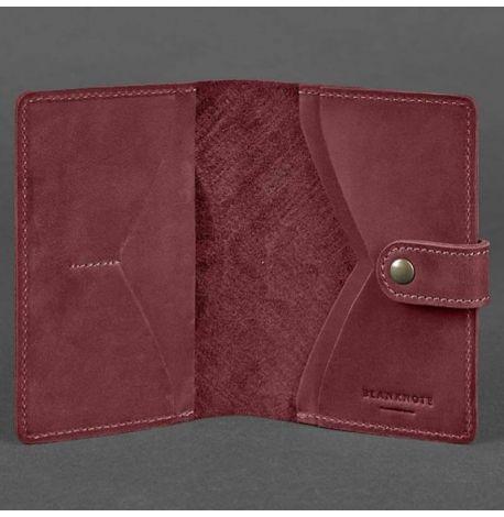 Обложка для паспорта из кожи 3.0 Инди (бордовая)