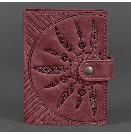 Обложка для паспорта из кожи 3.0 Инди (бордовая)