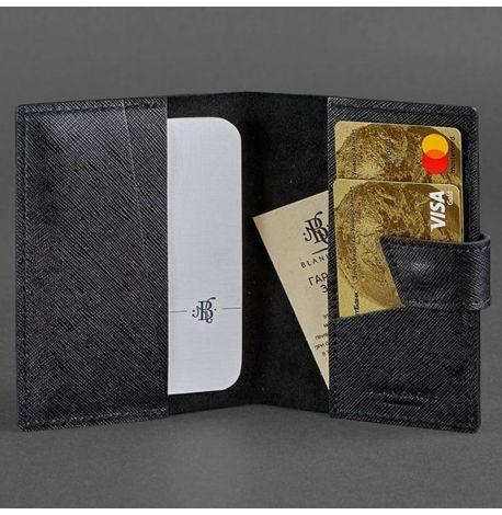 Обложка для паспорта из кожи 4.0 Blackwood (черная)