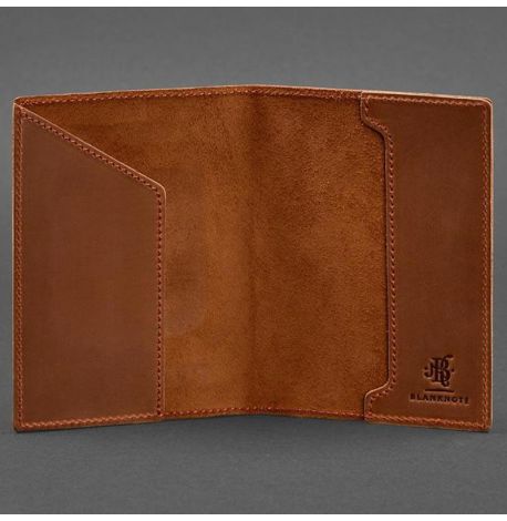 Кожаная обложка для паспорта с гербом Украины (светло-коричневая)