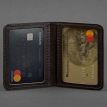 Шкіряна обкладинка для прав або id-паспорта 4.0 Карбон (коричнева)