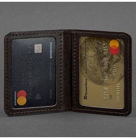 Шкіряна обкладинка для прав або id-паспорта 4.0 Карбон (коричнева)