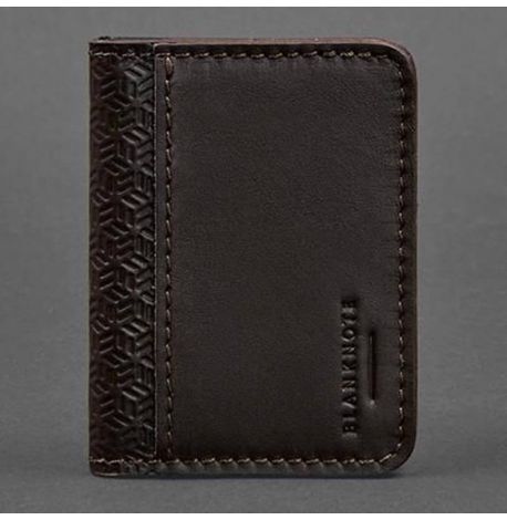 Шкіряна обкладинка для прав або id-паспорта 4.0 Карбон (коричнева)